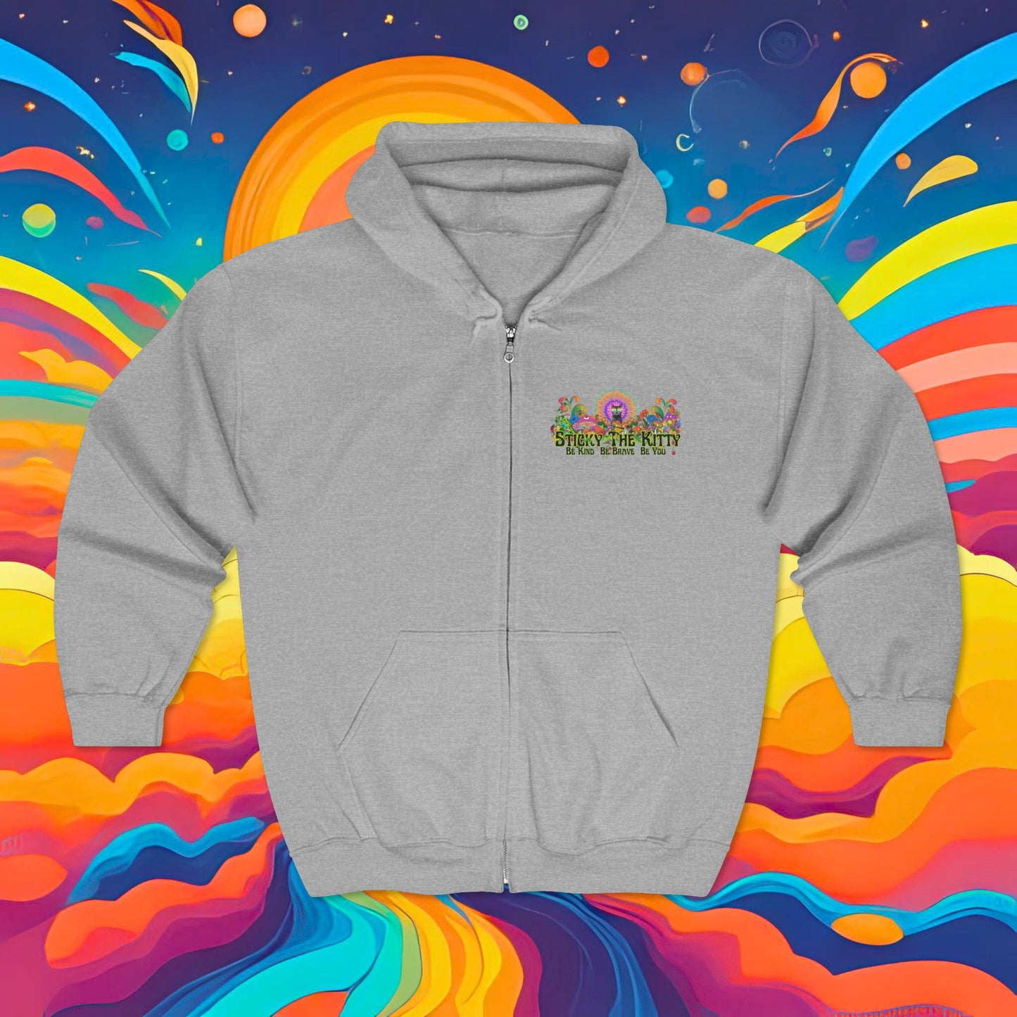 Sticky in Bloom - SUPER COMFY Full Zip Hoodie