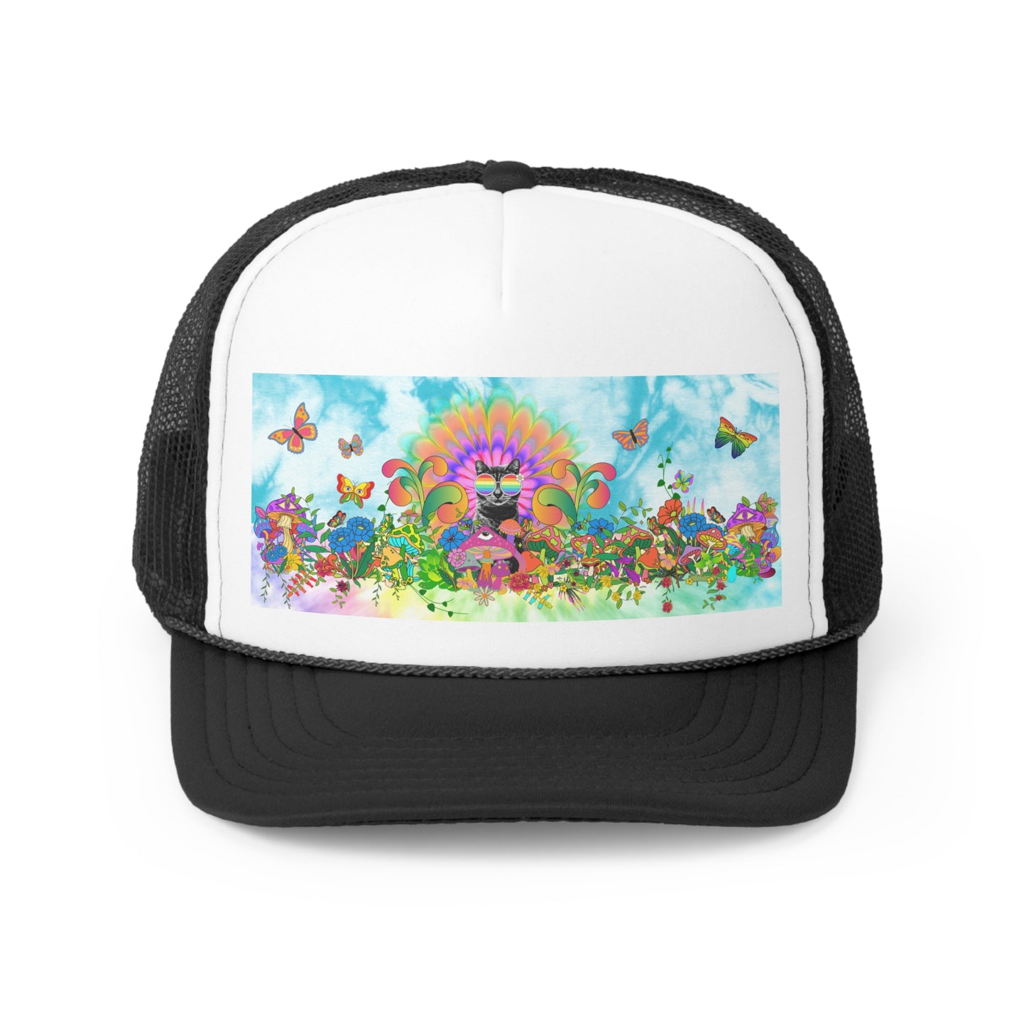 Peace Flower Sticky Trucker Caps
