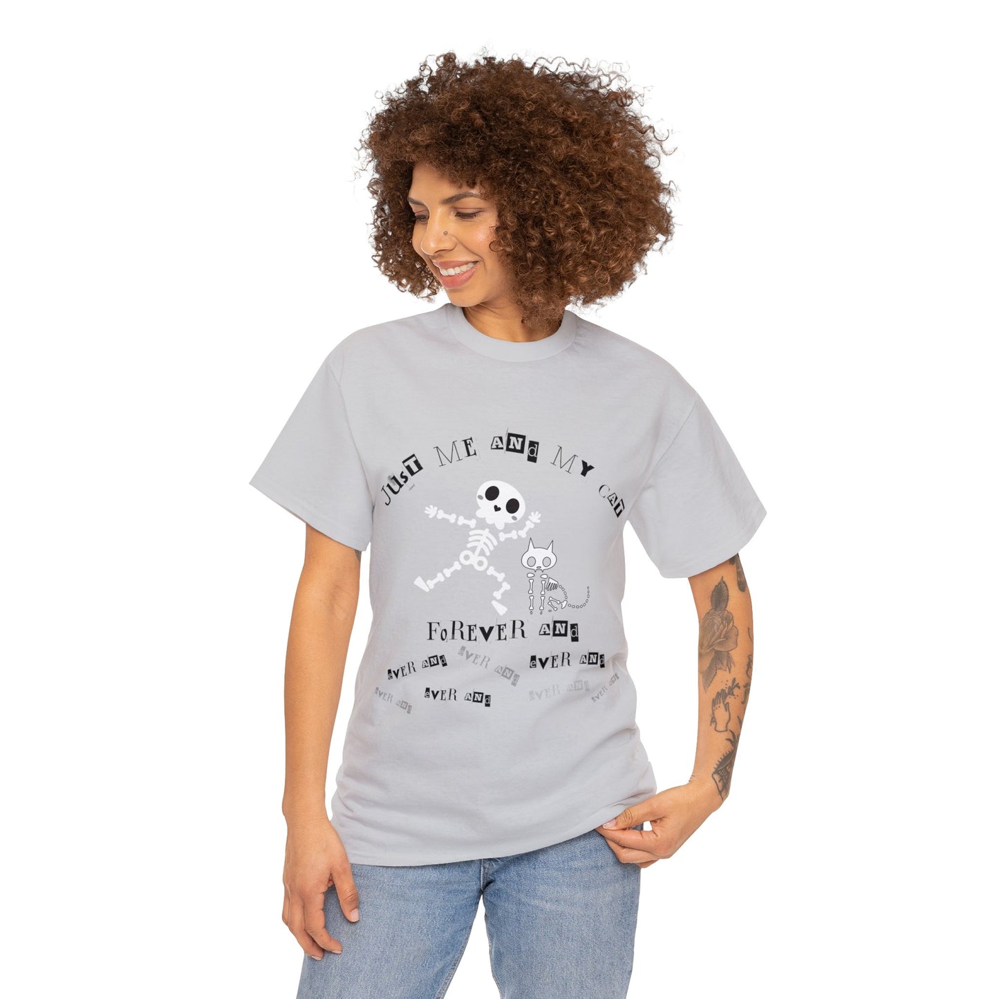 Just Me And My Cat - Extra Soft Unisex Heavy Cotton Tee