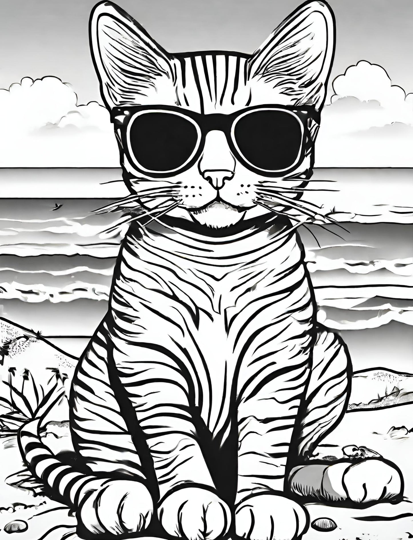 Sticky the Kitty - Beachcomber Sticky Coloring Book (It's really for you, parents!)