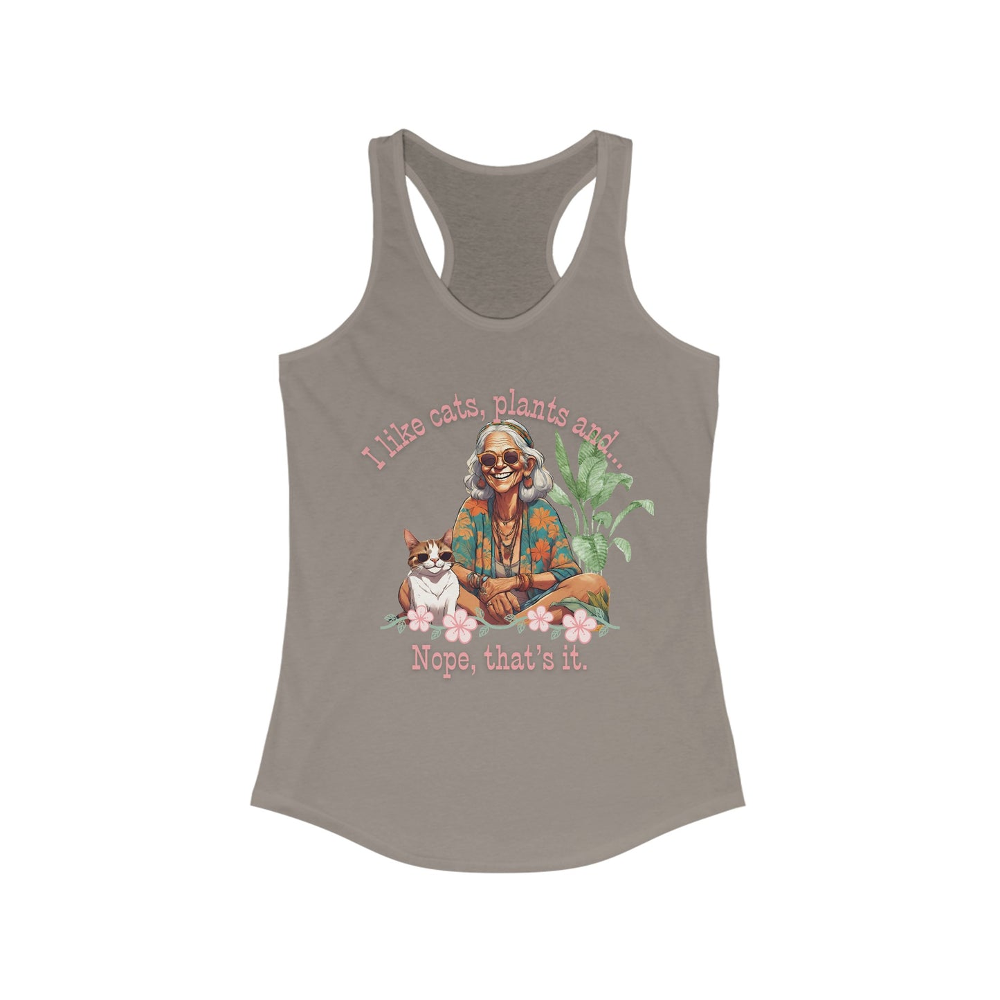 Cat Lady - Cats, plants and... 2 Women's Ideal Racerback Tank