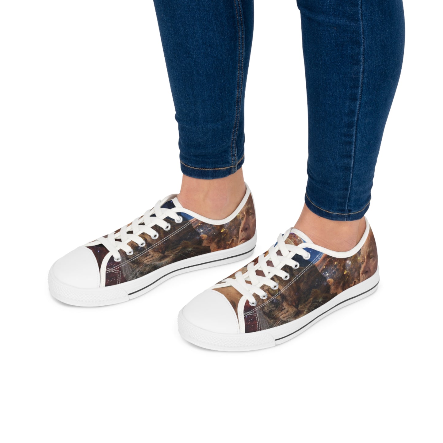 Chuck Loves Sticky Galaxy Portrait, Sticky Foundation Women's Low Top Sneakers