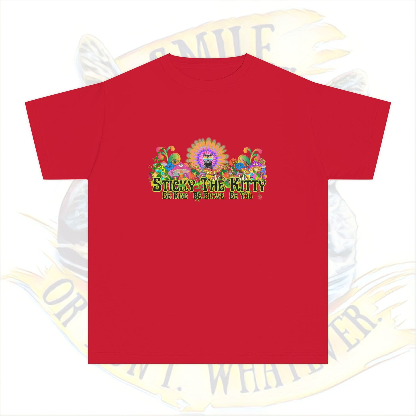 🌈 Sticky the Kitty “Be Kind. Be Brave. Be You.” Kids Tee