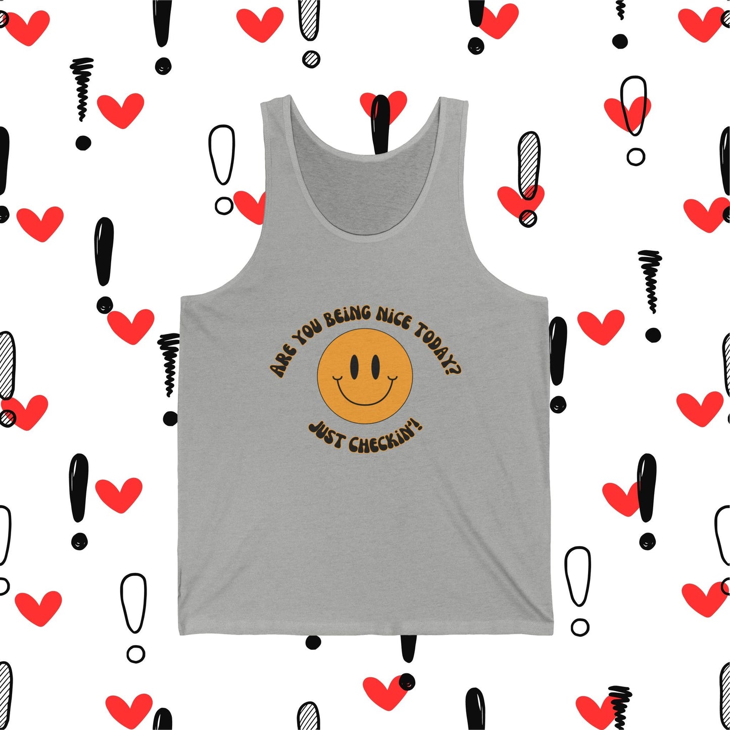 Are you being nice today? Real Fit Unisex Jersey Tank