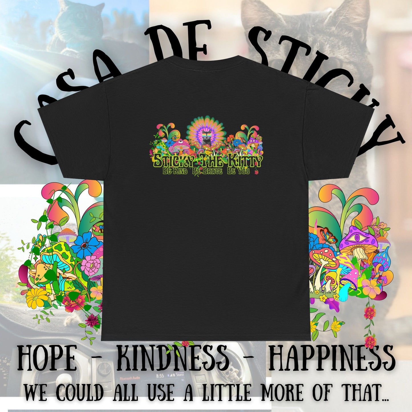 👇 🌈 Sticky the Kitty “Be Kind. Be Brave. Be You.” Tee