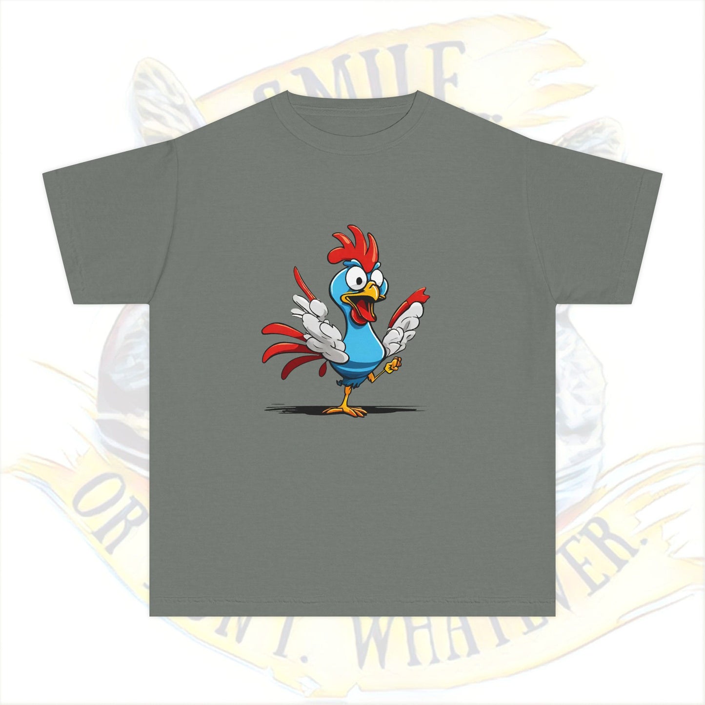 Crazy Chicken! Youth Midweight Tee, Kid's T-Shirt, Cute Animal Shirt, Gift for Kids, Birthday Outfit, Playful Graphic Tee