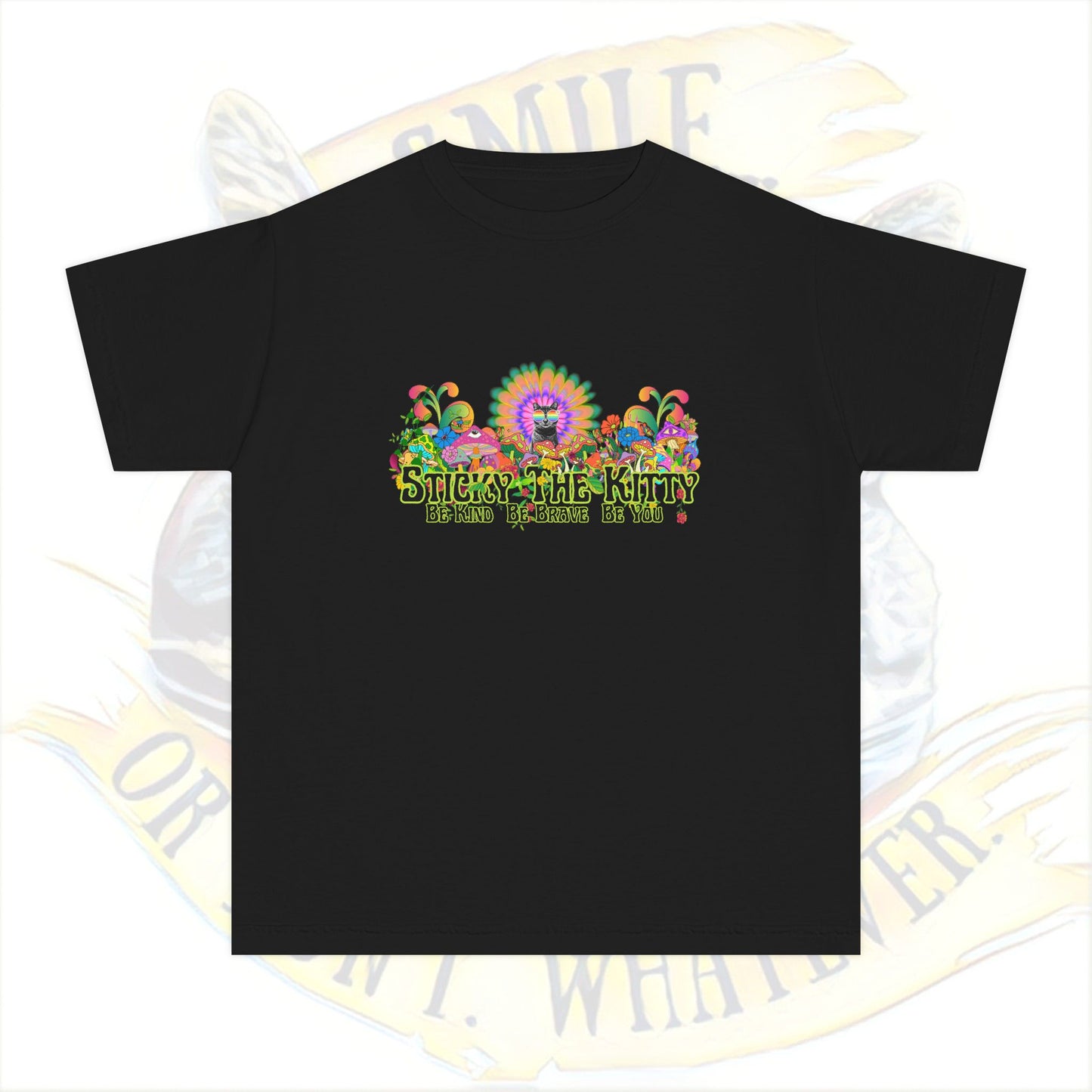🌈 Sticky the Kitty “Be Kind. Be Brave. Be You.” Kids Tee