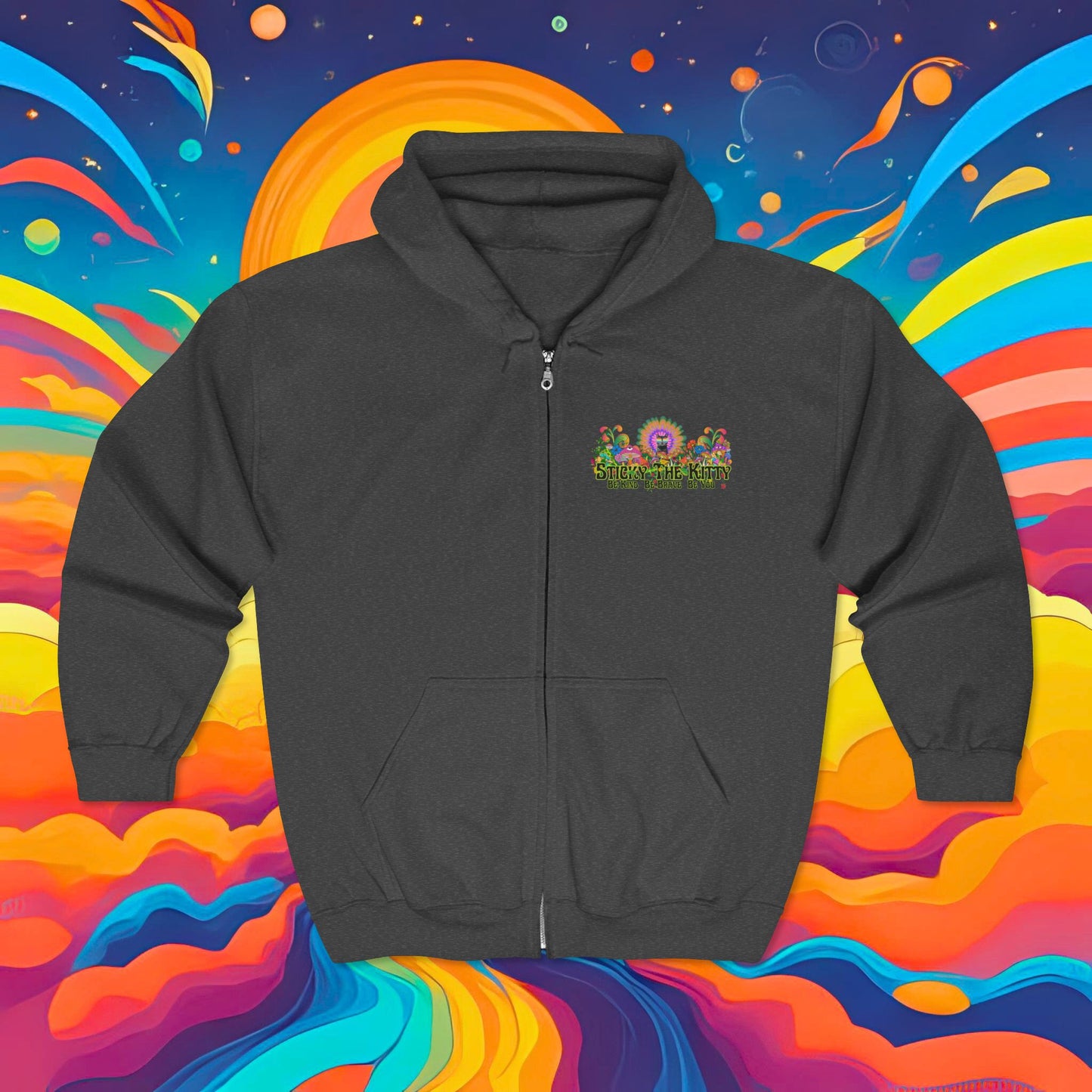 Sticky in Bloom - SUPER COMFY Full Zip Hoodie