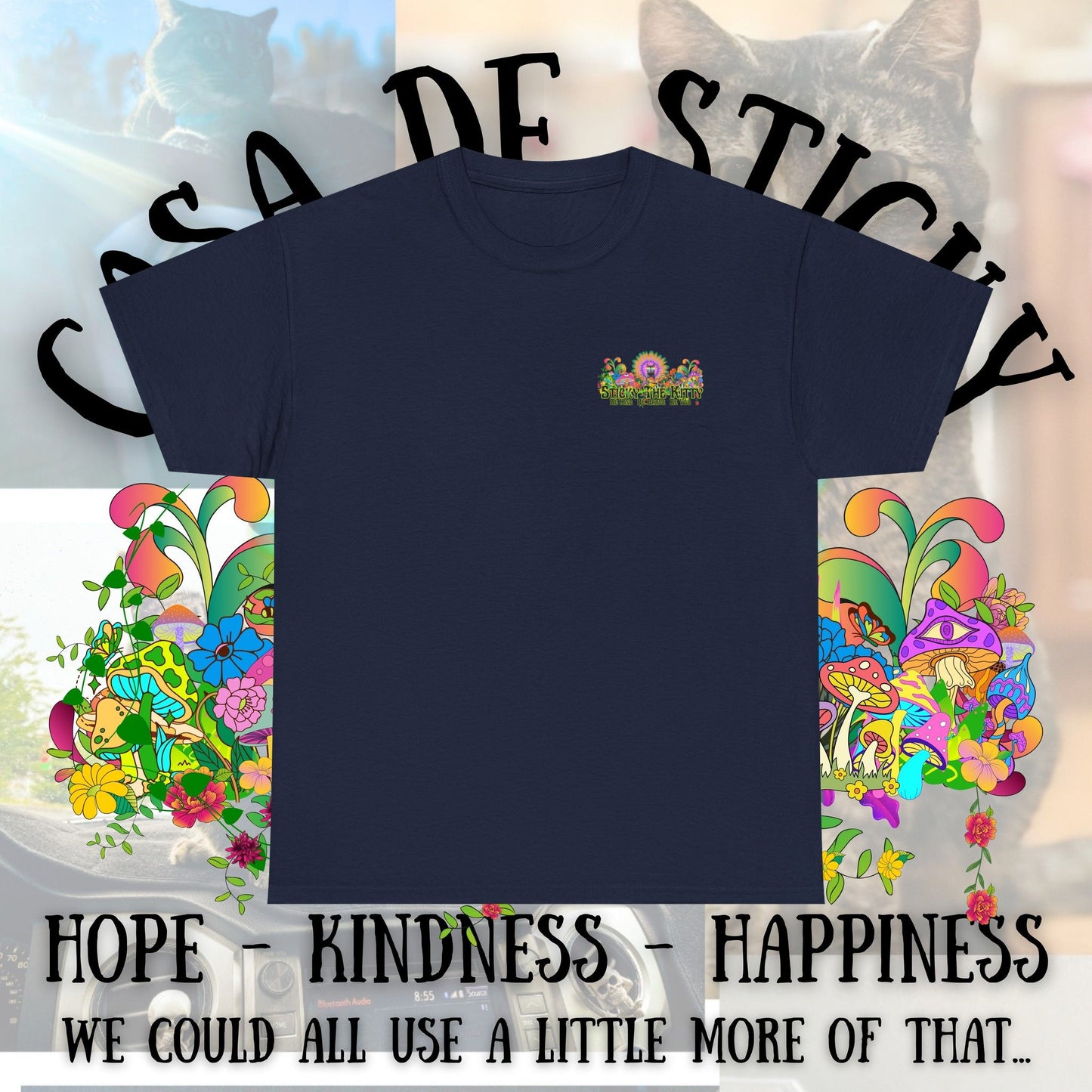 👇 🌈 Sticky the Kitty “Be Kind. Be Brave. Be You.” Tee