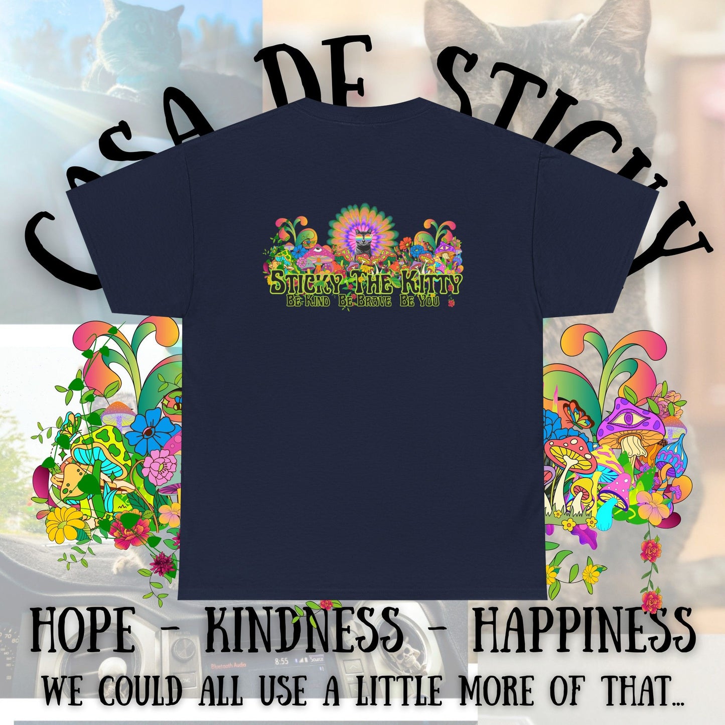👇 🌈 Sticky the Kitty “Be Kind. Be Brave. Be You.” Tee