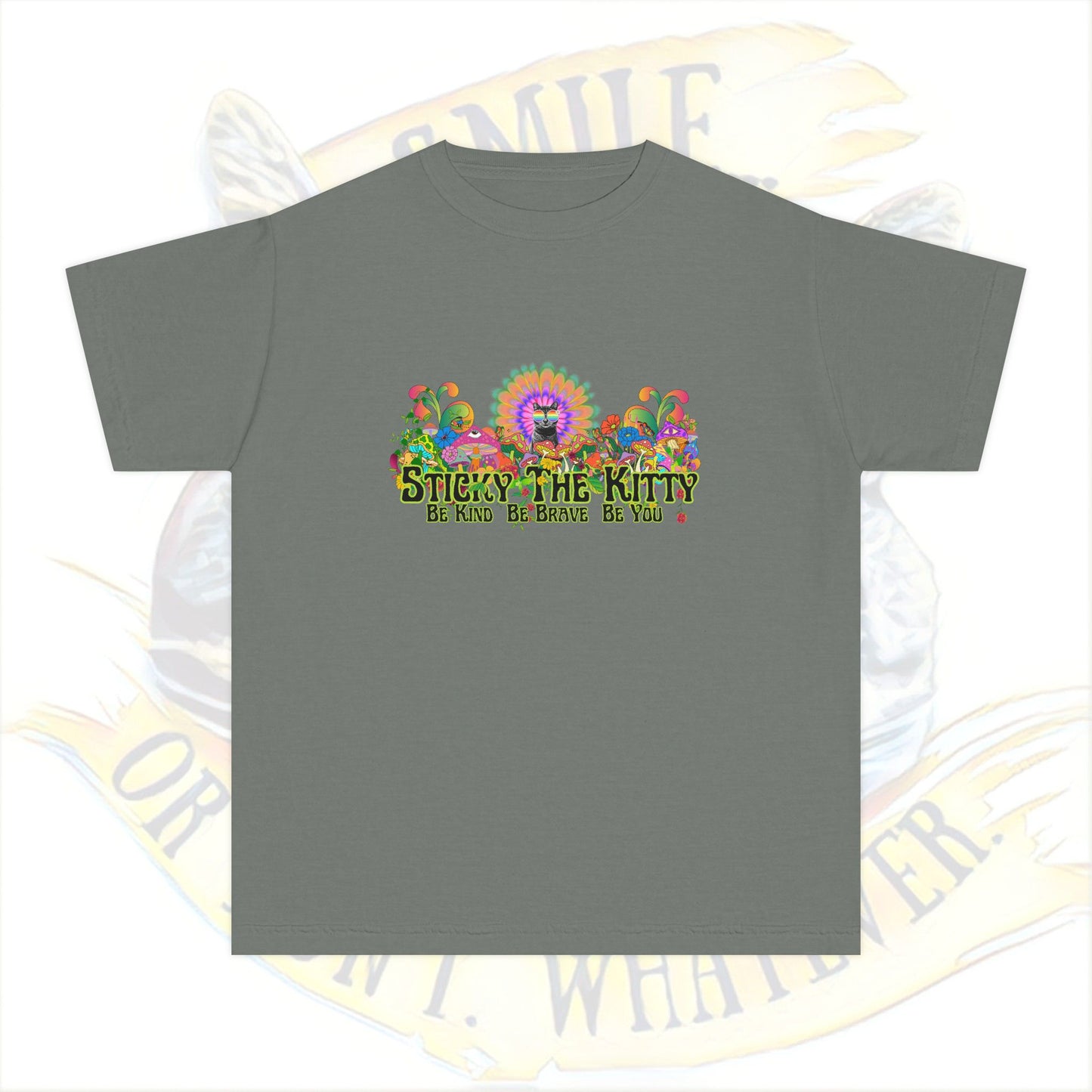 🌈 Sticky the Kitty “Be Kind. Be Brave. Be You.” Kids Tee