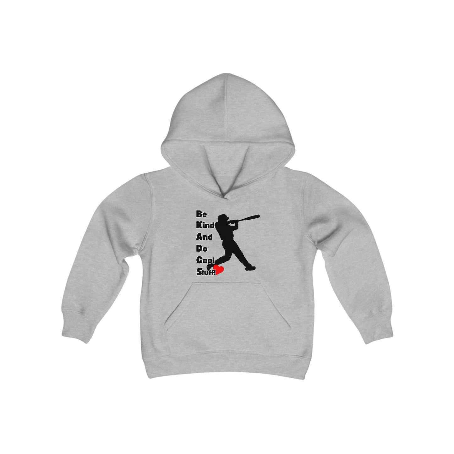 Be Kind And Do Cool Stuff-Baseball-Youth Heavy Blend Hooded Sweatshirt
