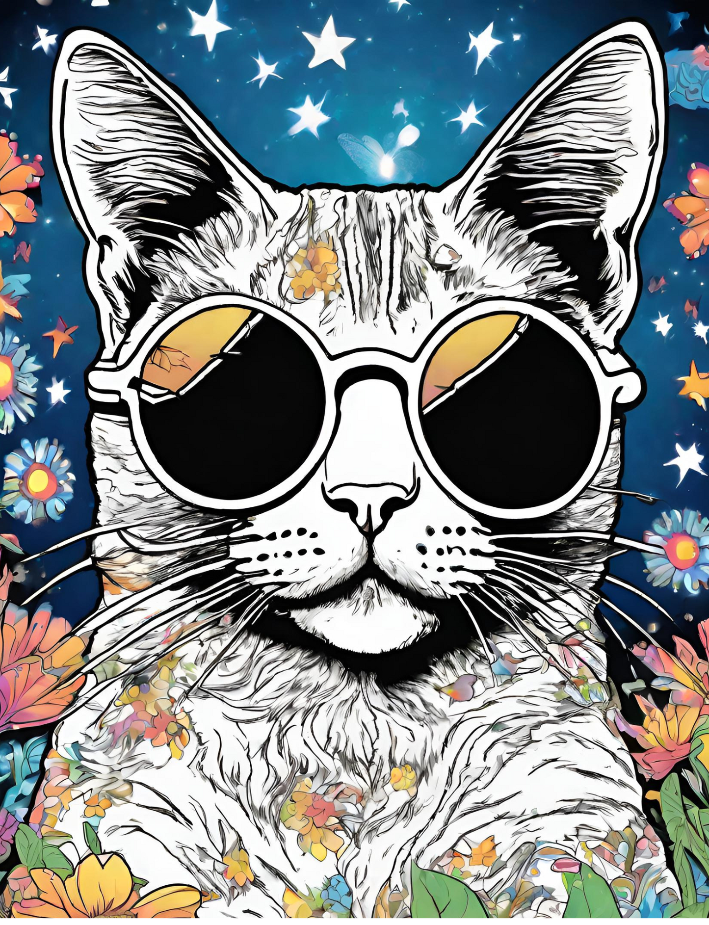 Sticky the Kitty - Psychedelic Coloring Book!