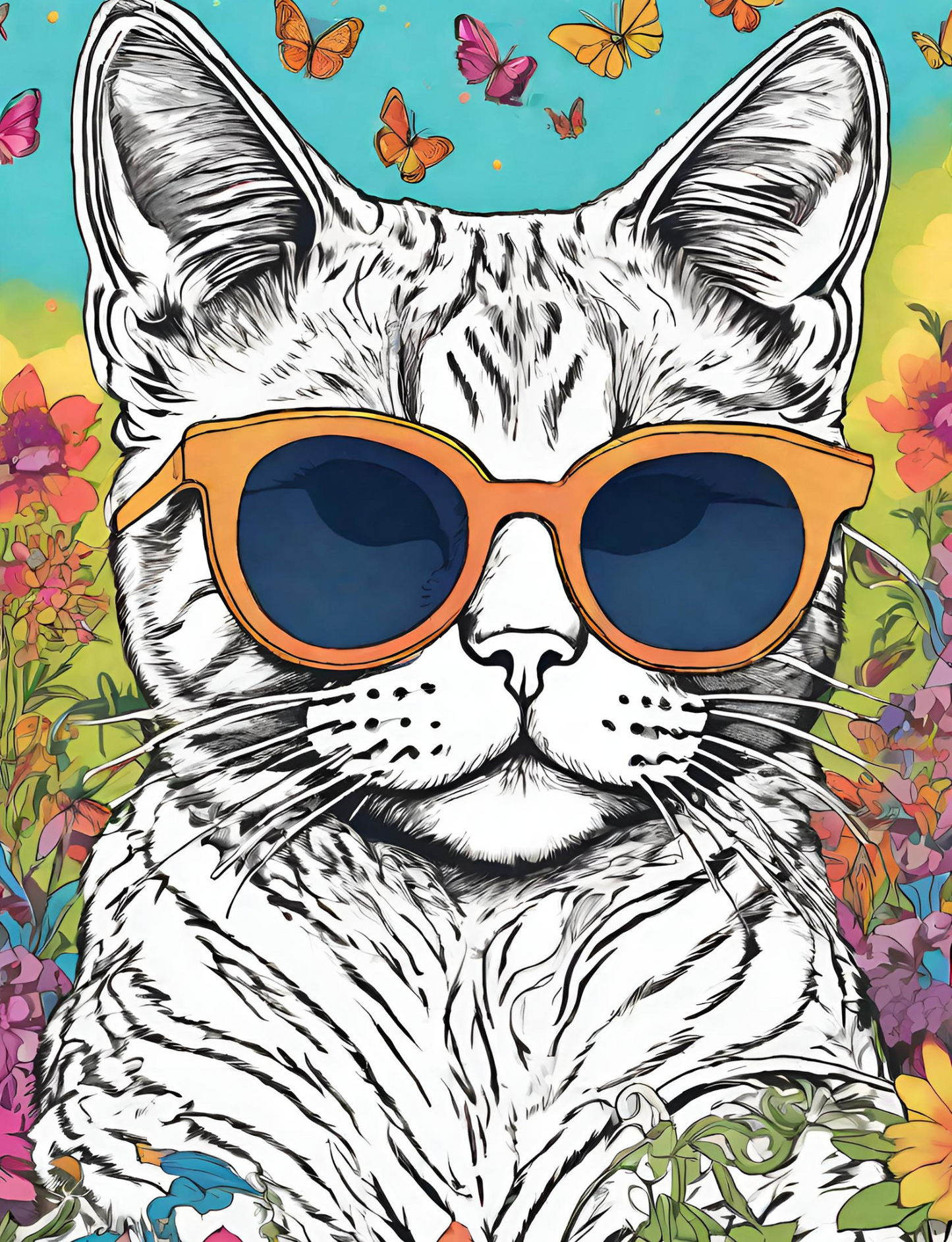 Sticky the Kitty - Psychedelic Coloring Book!