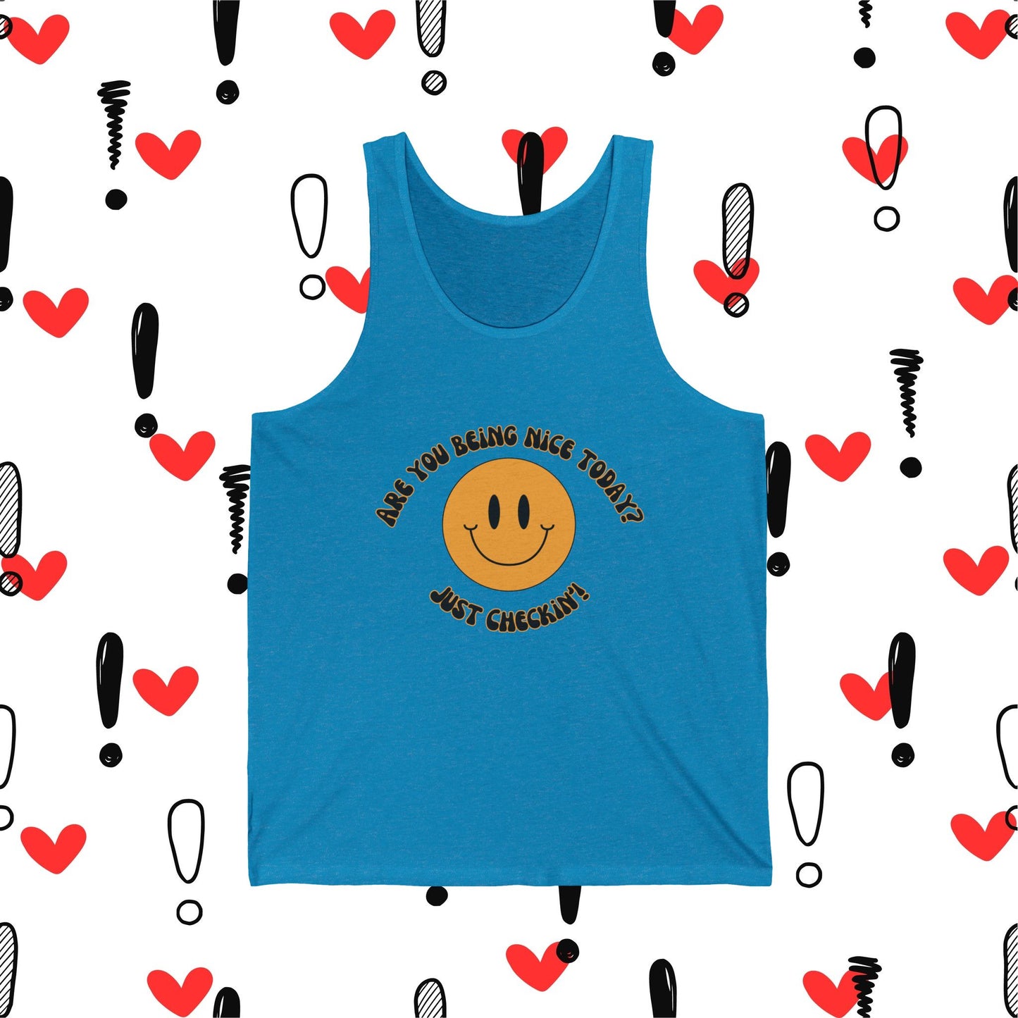 Are you being nice today? Real Fit Unisex Jersey Tank