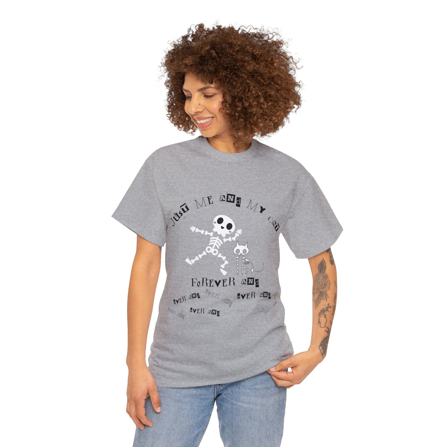 Just Me And My Cat - Extra Soft Unisex Heavy Cotton Tee