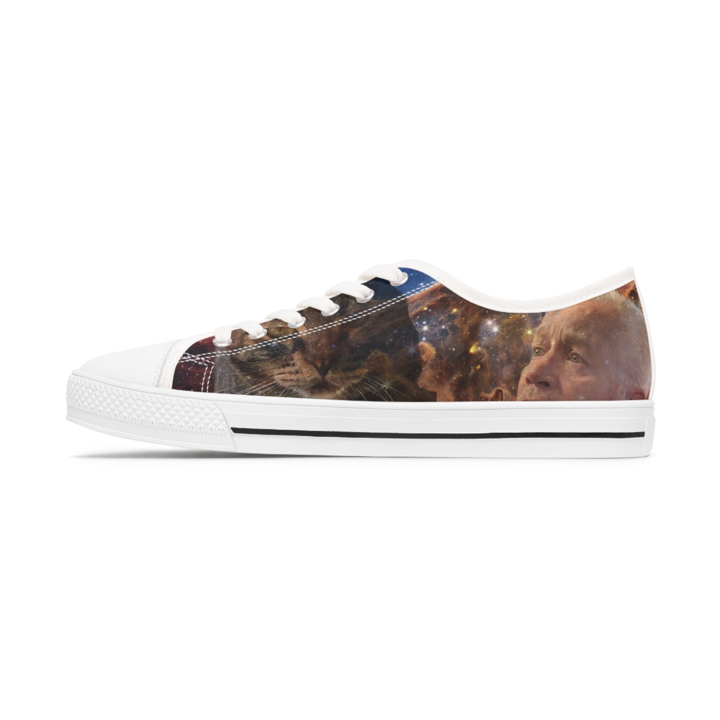 Chuck Loves Sticky Galaxy Portrait, Sticky Foundation Women's Low Top Sneakers