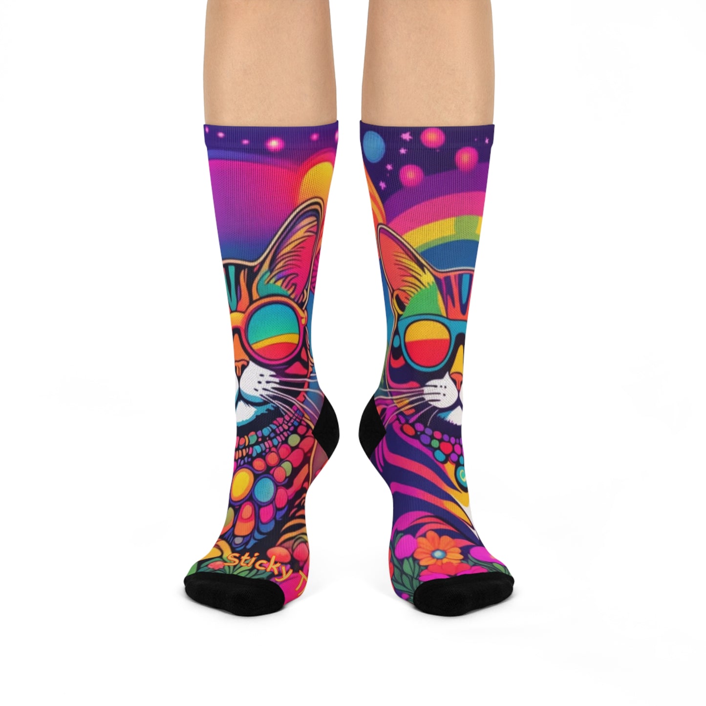 Psychedelic Sticky - SUPER COMFY Cushioned Crew Socks