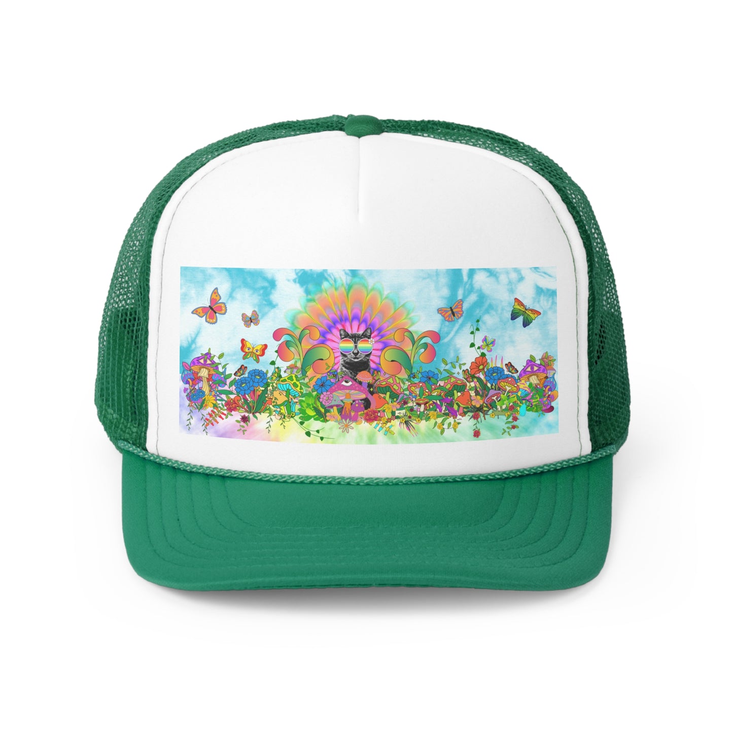 Peace Flower Sticky Trucker Caps