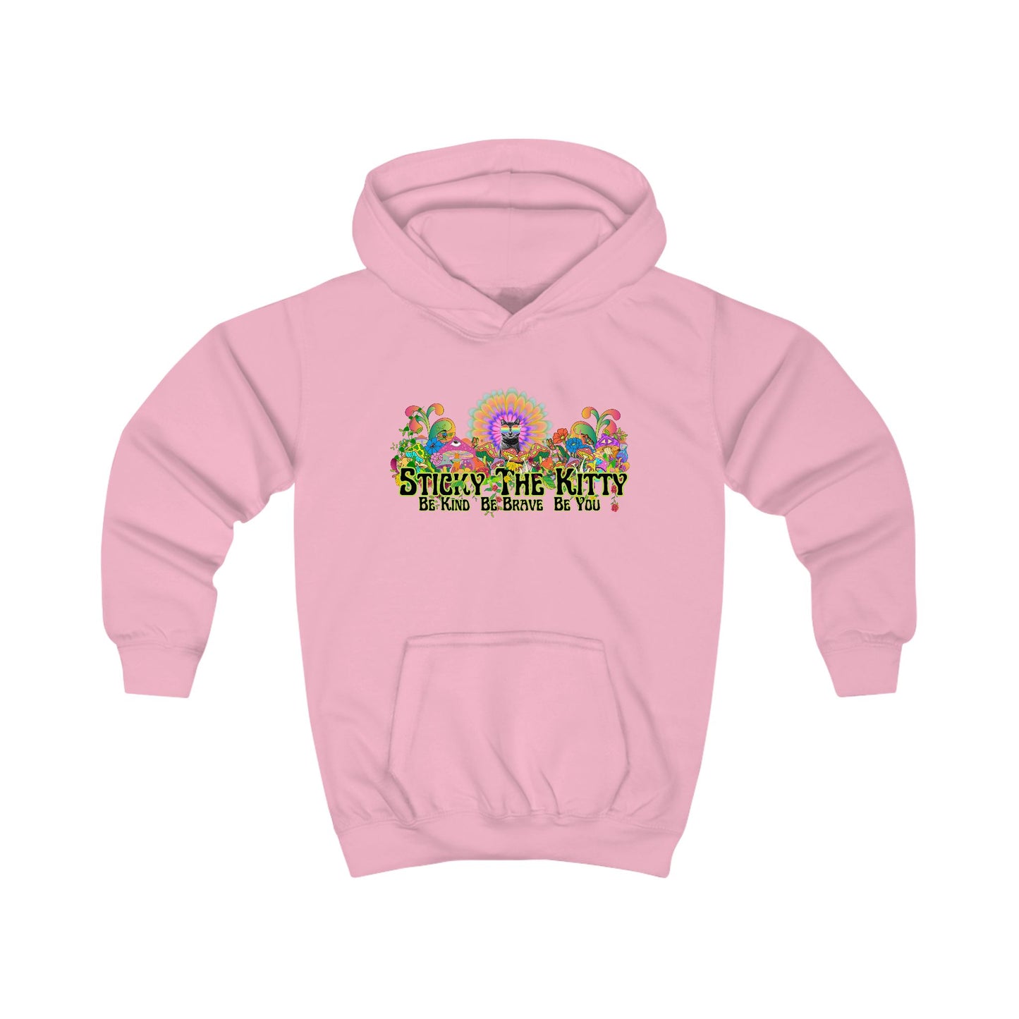 🌈 Sticky the Kitty “Be Kind. Be Brave. Be You.” Kids Hoodie