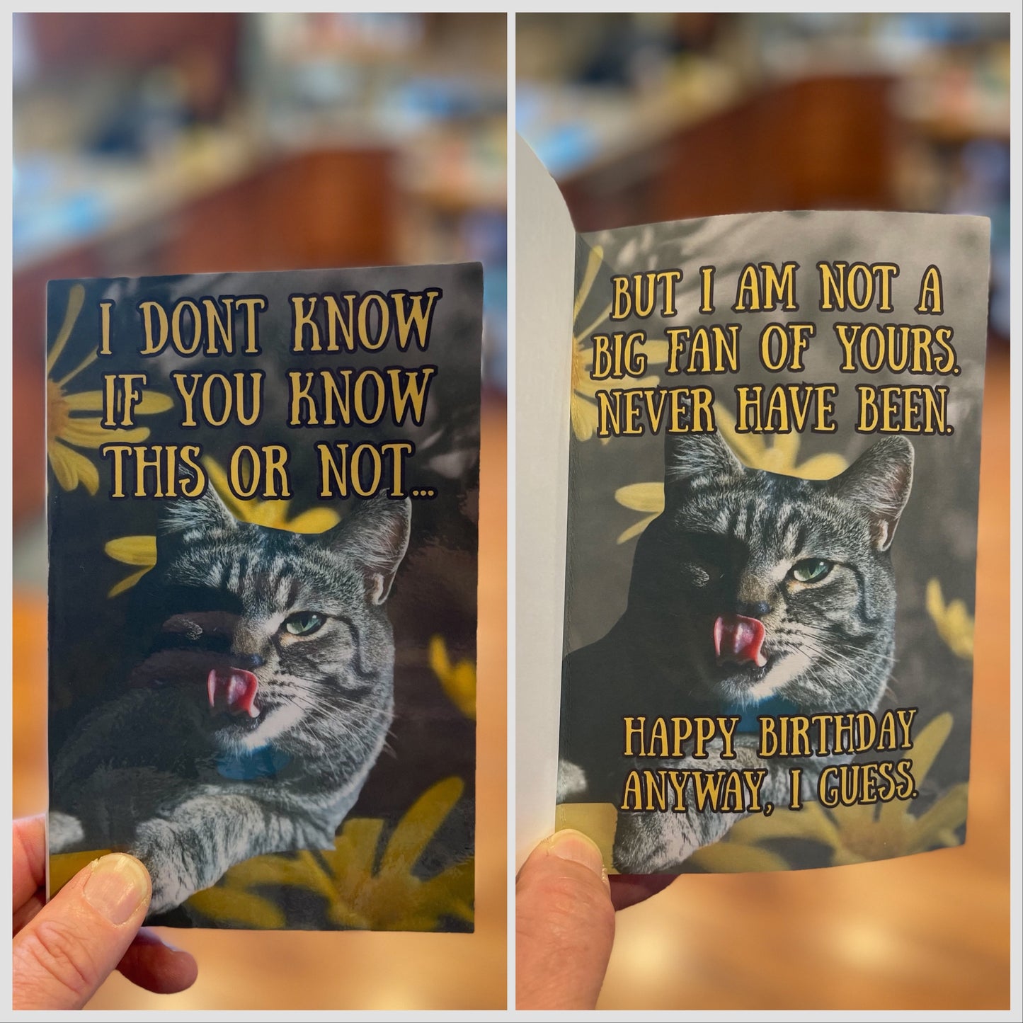 “Never been a fan…” 5x7 birthday card