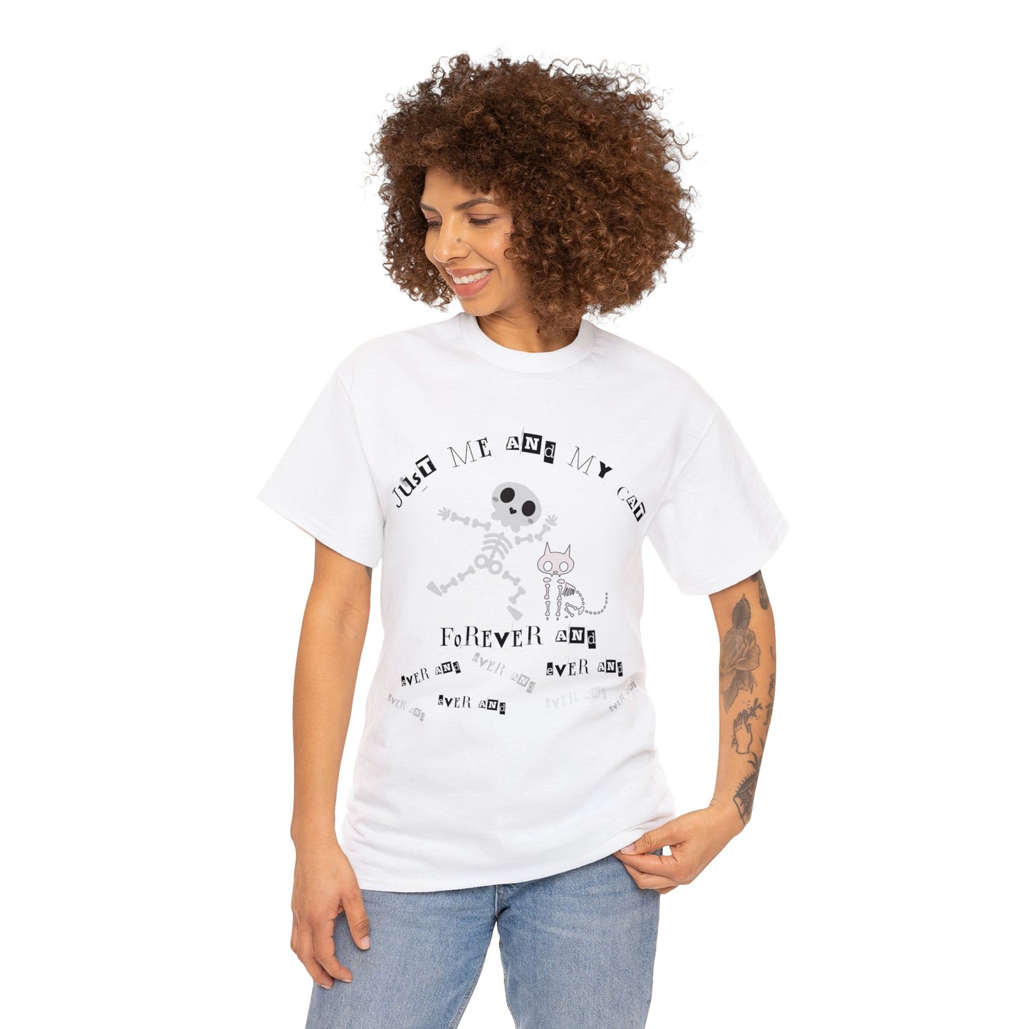 Just Me And My Cat - Extra Soft Unisex Heavy Cotton Tee