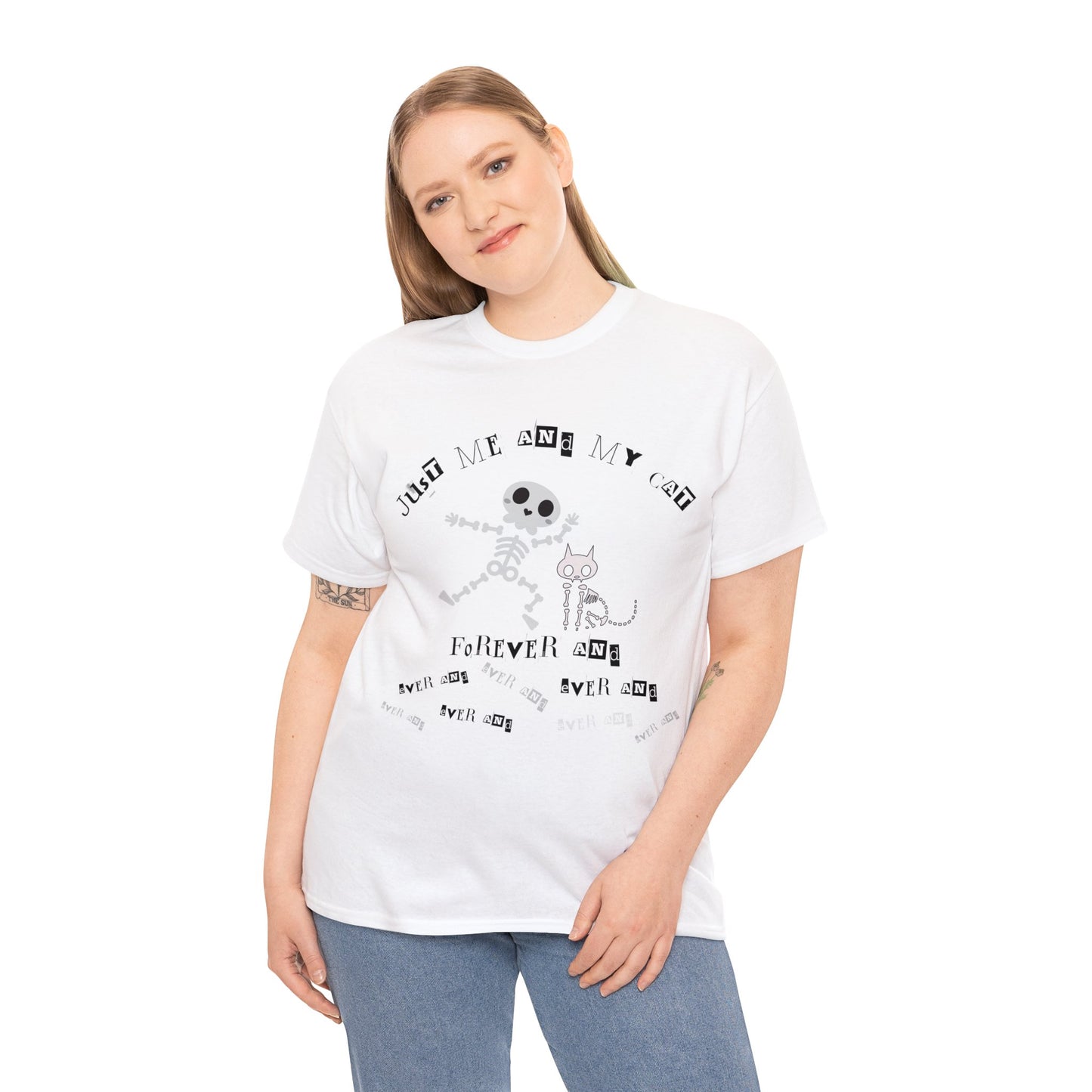Just Me And My Cat - Extra Soft Unisex Heavy Cotton Tee