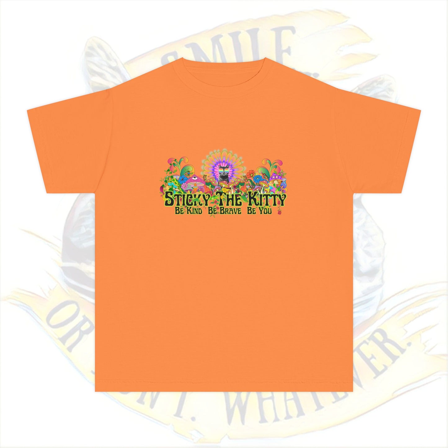 🌈 Sticky the Kitty “Be Kind. Be Brave. Be You.” Kids Tee