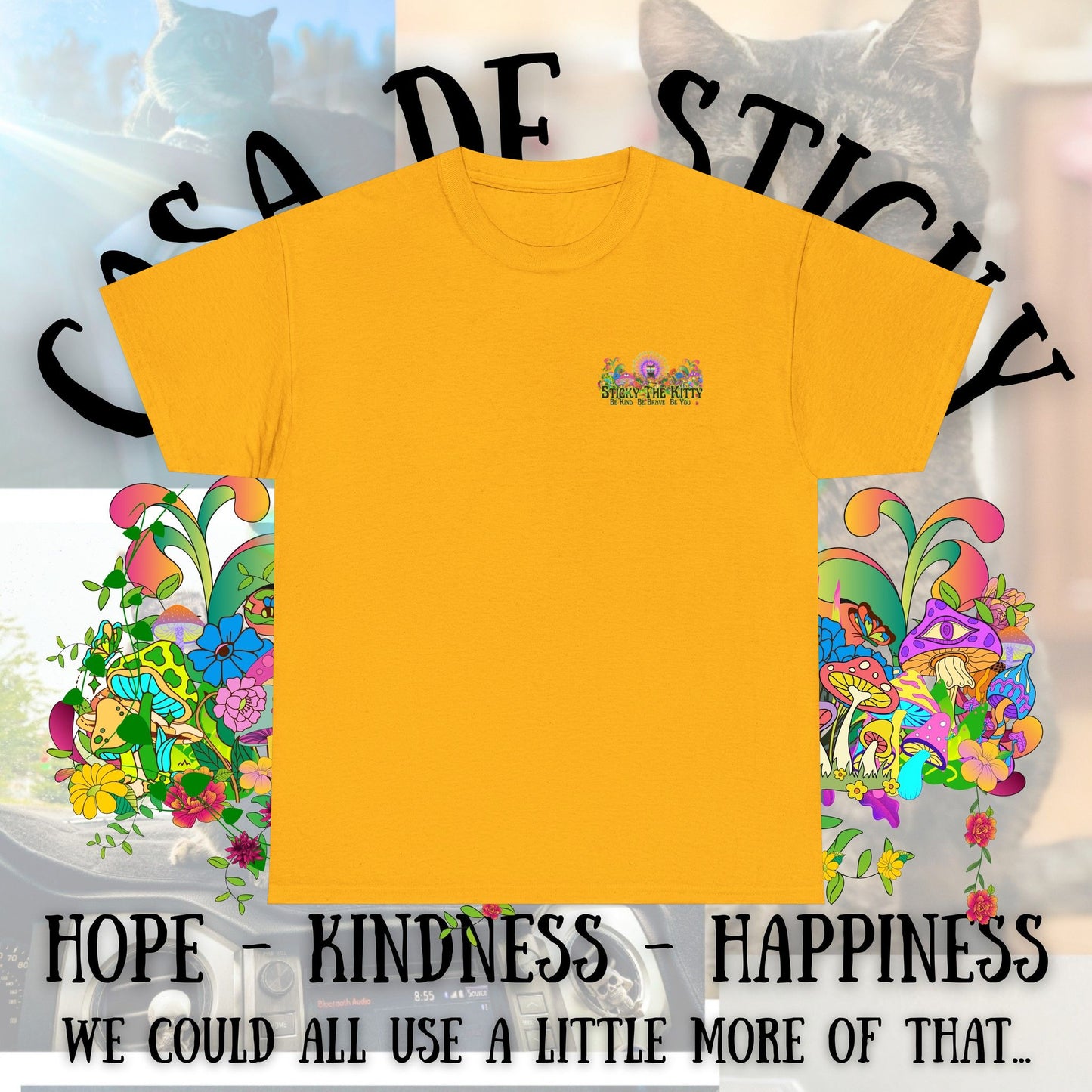 👇 🌈 Sticky the Kitty “Be Kind. Be Brave. Be You.” Tee