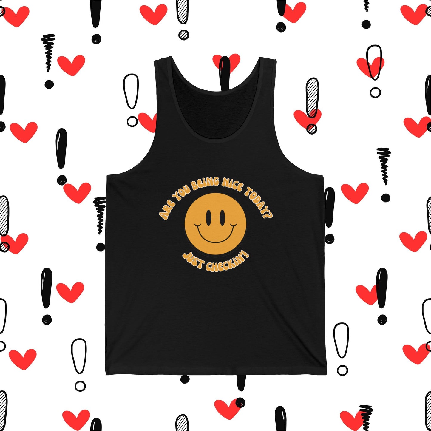 Are you being nice today? Real Fit Unisex Jersey Tank