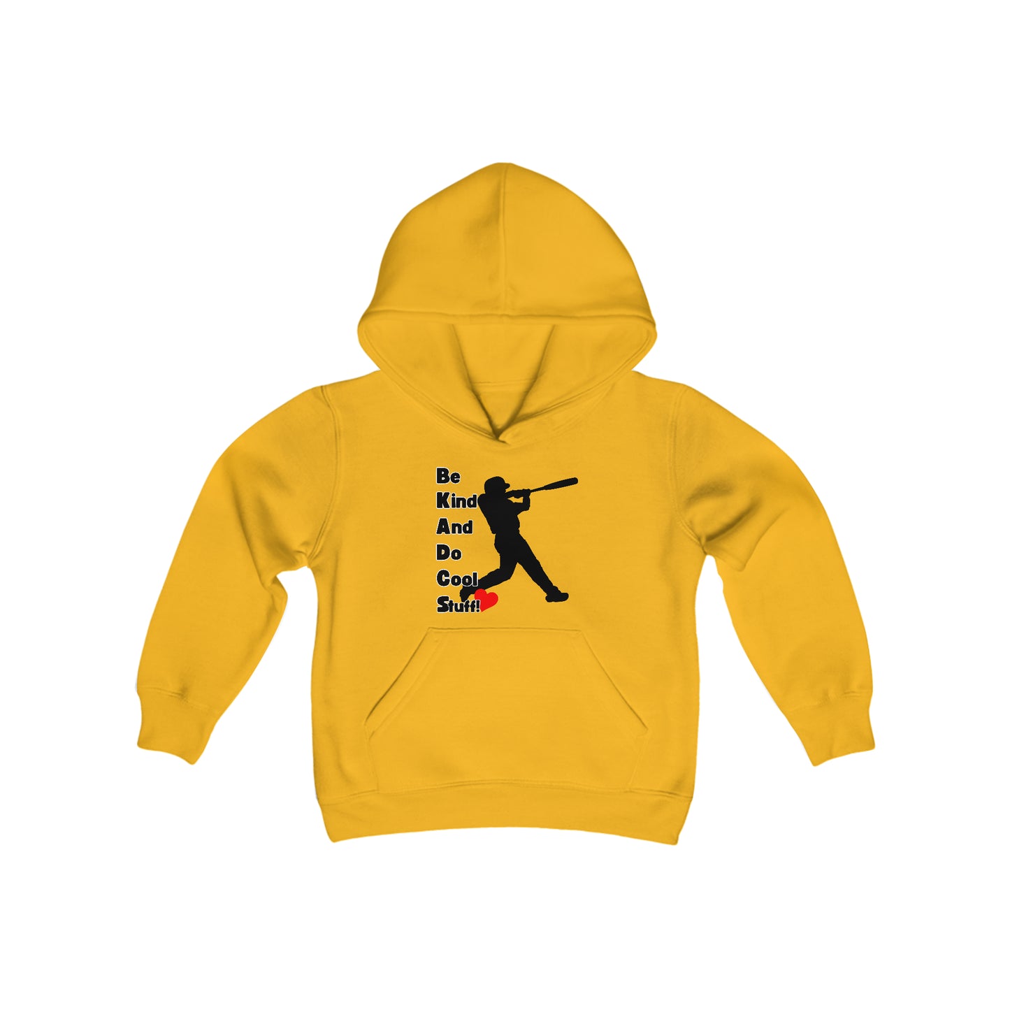 Be Kind And Do Cool Stuff-Baseball-Youth Heavy Blend Hooded Sweatshirt