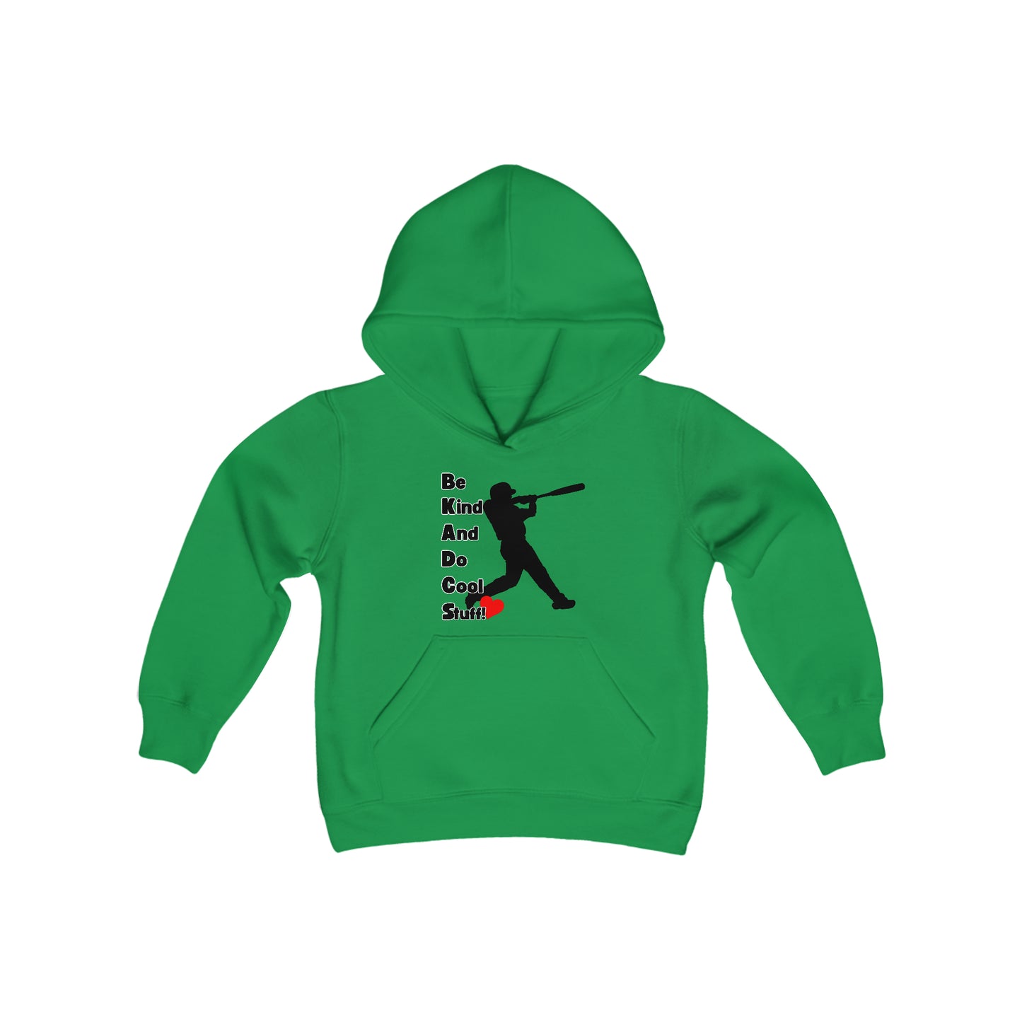 Be Kind And Do Cool Stuff-Baseball-Youth Heavy Blend Hooded Sweatshirt