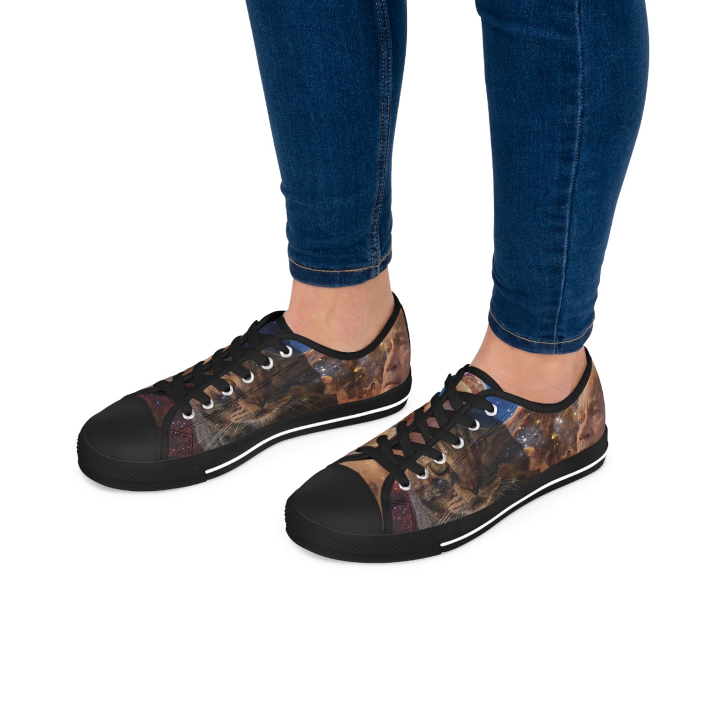 Chuck Loves Sticky Galaxy Portrait, Sticky Foundation Women's Low Top Sneakers