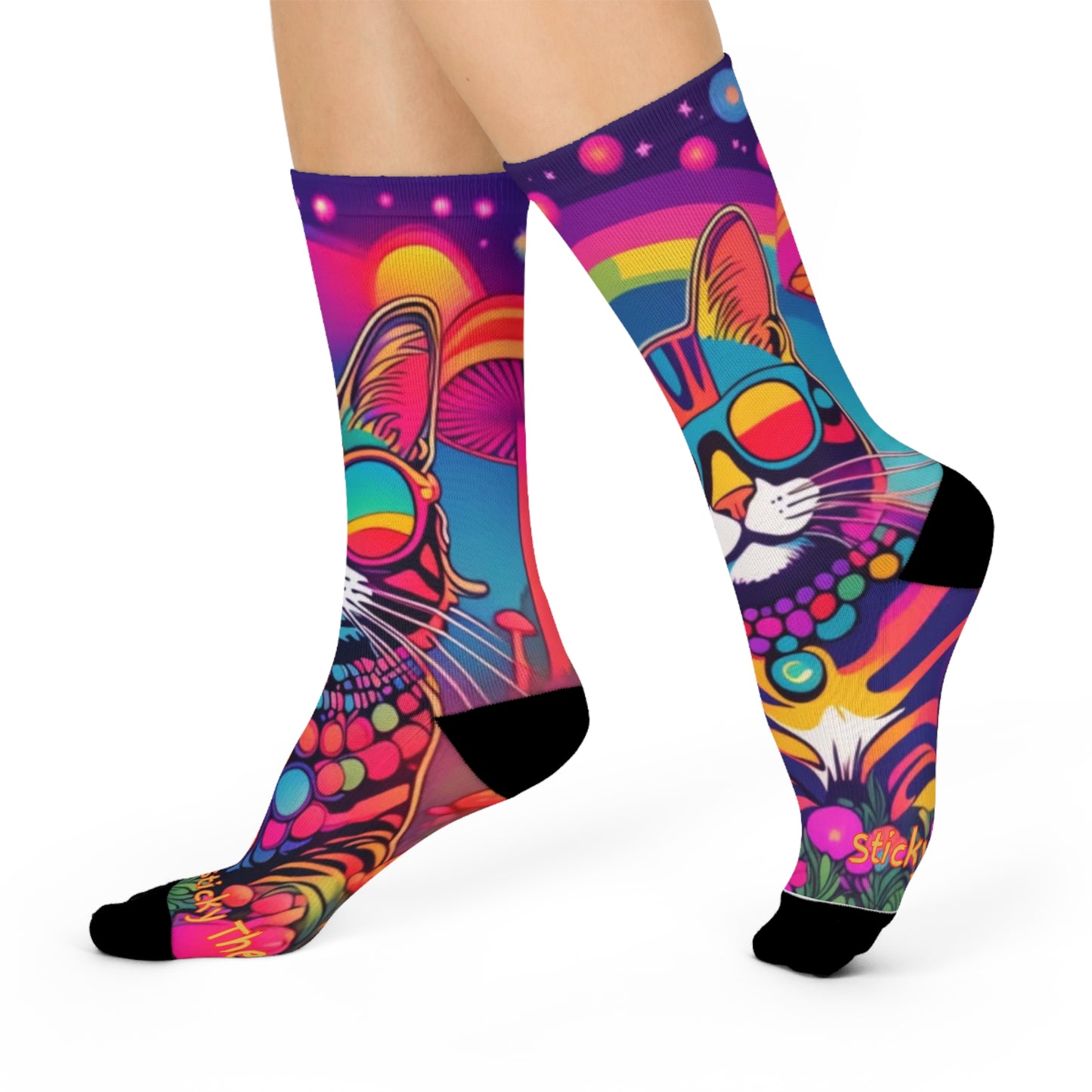 Psychedelic Sticky - SUPER COMFY Cushioned Crew Socks