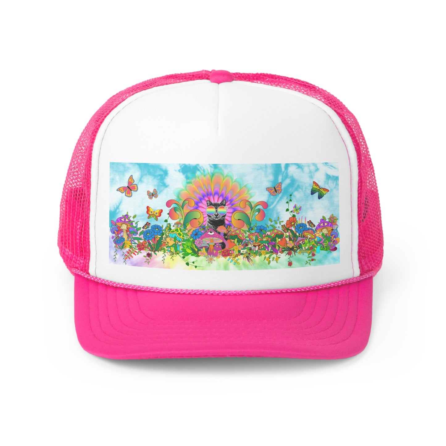 Peace Flower Sticky Trucker Caps