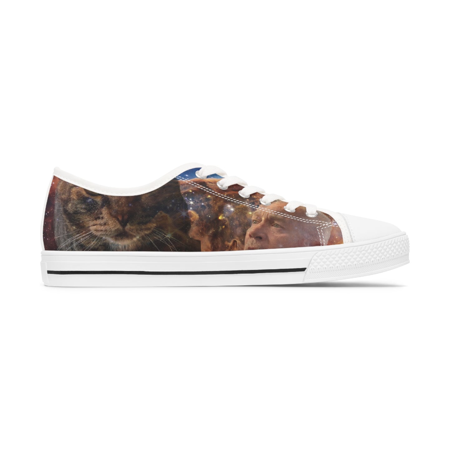 Chuck Loves Sticky Galaxy Portrait, Sticky Foundation Women's Low Top Sneakers