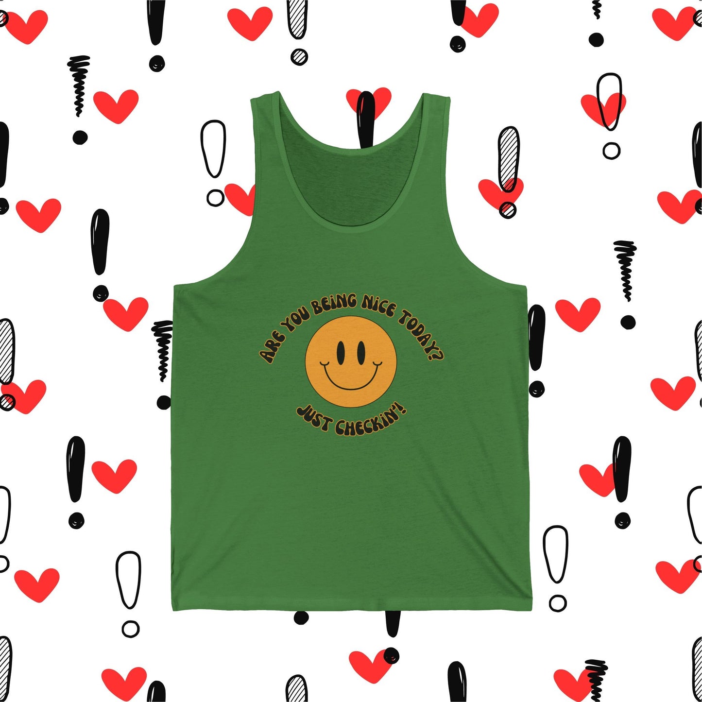 Are you being nice today? Real Fit Unisex Jersey Tank