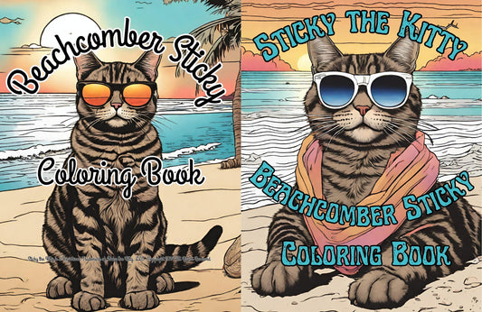 Sticky the Kitty - Beachcomber Sticky Coloring Book (It's really for you, parents!)