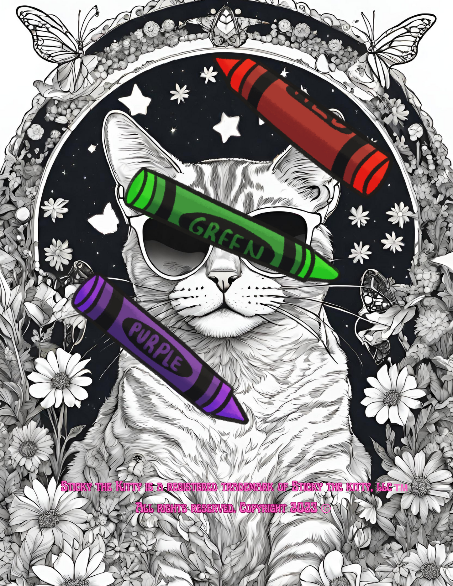 Sticky the Kitty - Psychedelic Coloring Book!