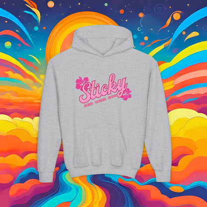 Youth Hoodie — "Sticky Hibiscus" Logo