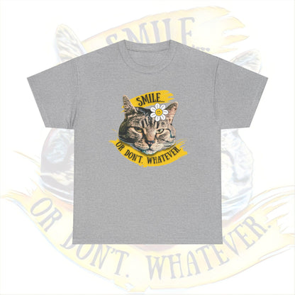 Smile... or Don't - Super soft 100% Cotton Tee (no arm or side seams for our touch sensitive friends)