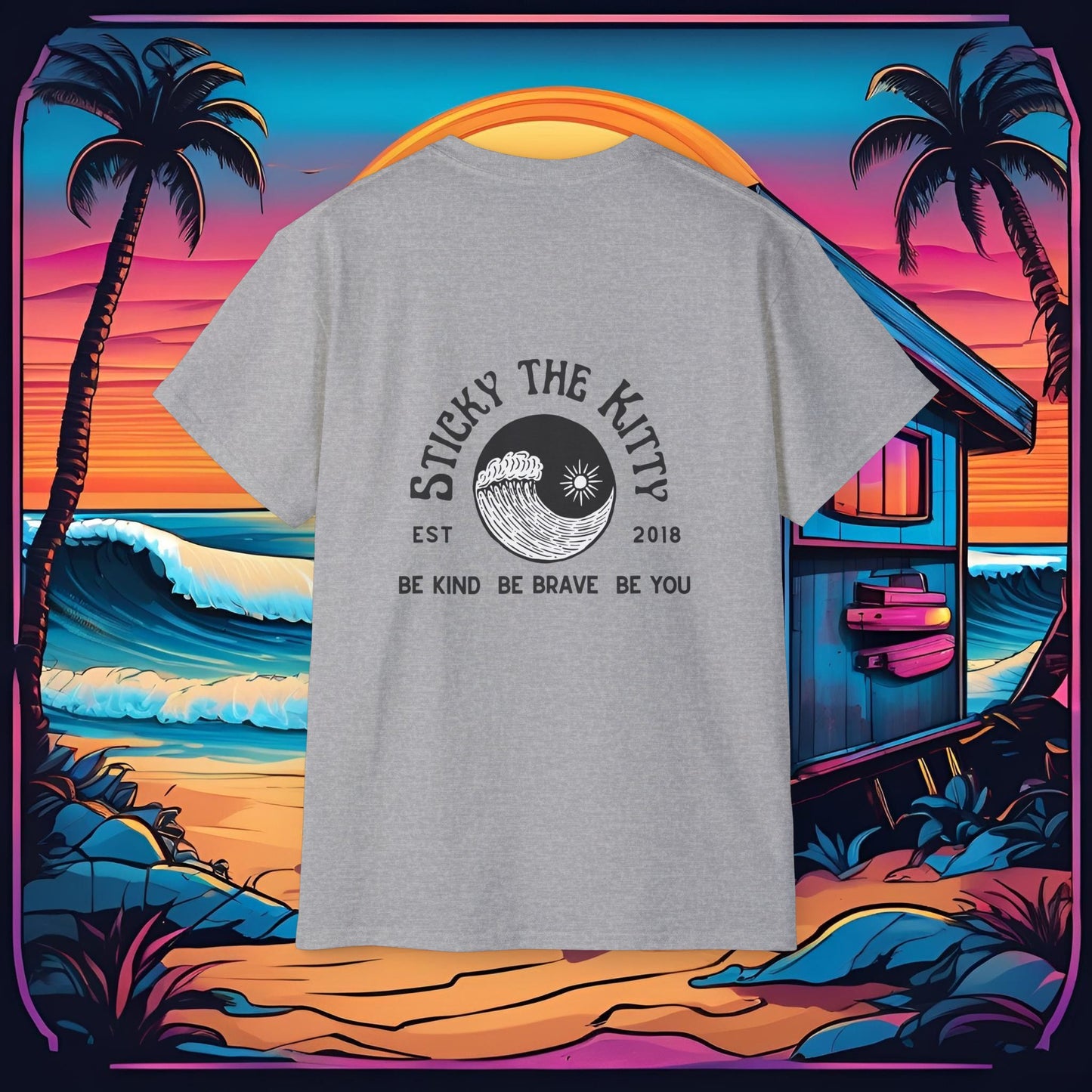 EST 2018 — Retro Surf Graphic Cotton Shirt