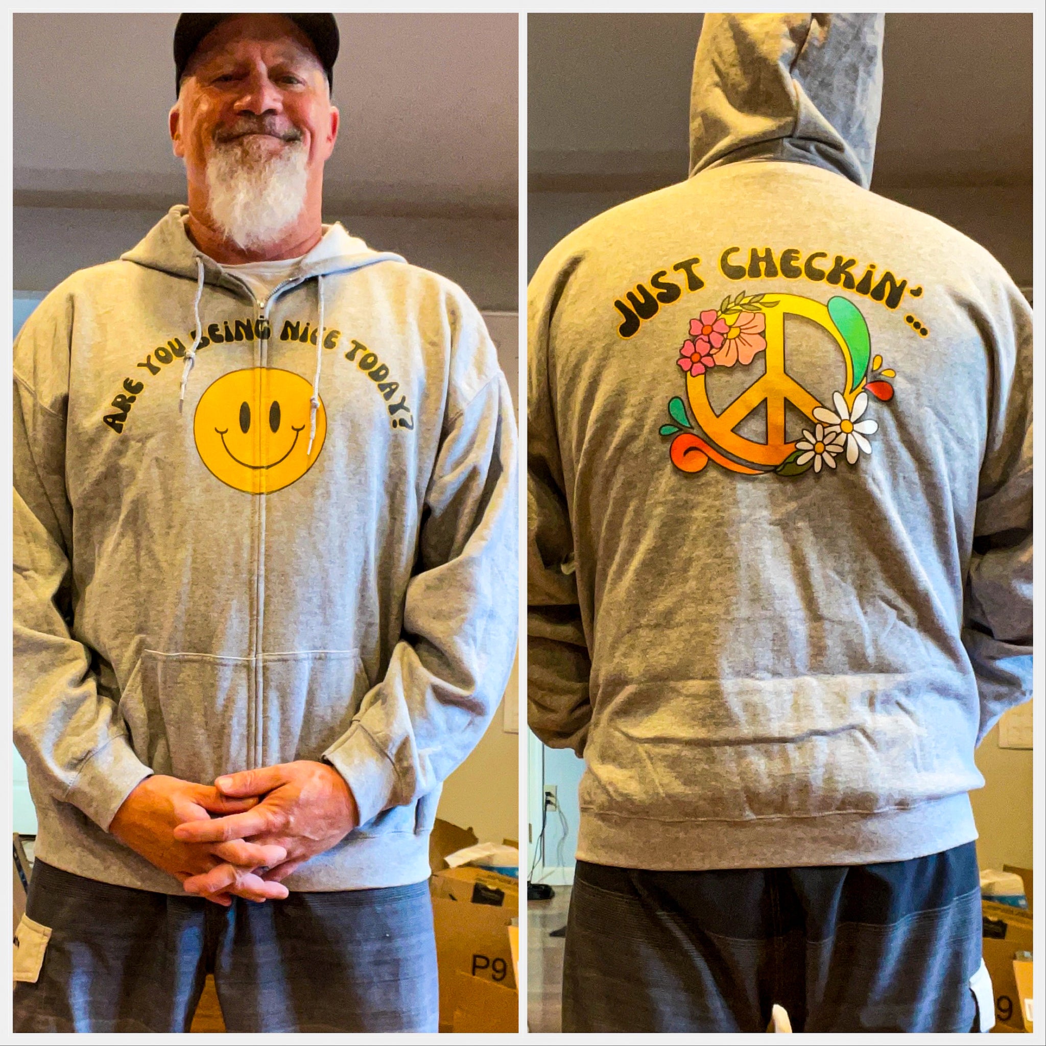 Are you being nice today? - Smiley Face - Unisex Heavy Blend™ Full Zip Hooded Sweatshirt