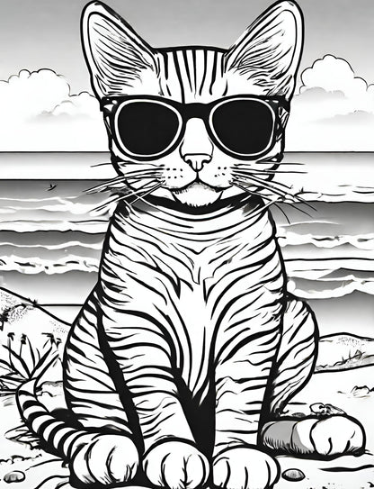 Sticky the Kitty - Beachcomber Sticky Coloring Book (It's really for you, parents!)