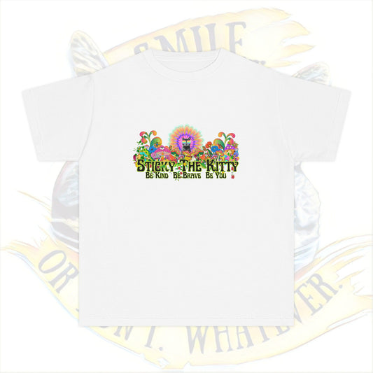 🌈 Sticky the Kitty “Be Kind. Be Brave. Be You.” Kids Tee