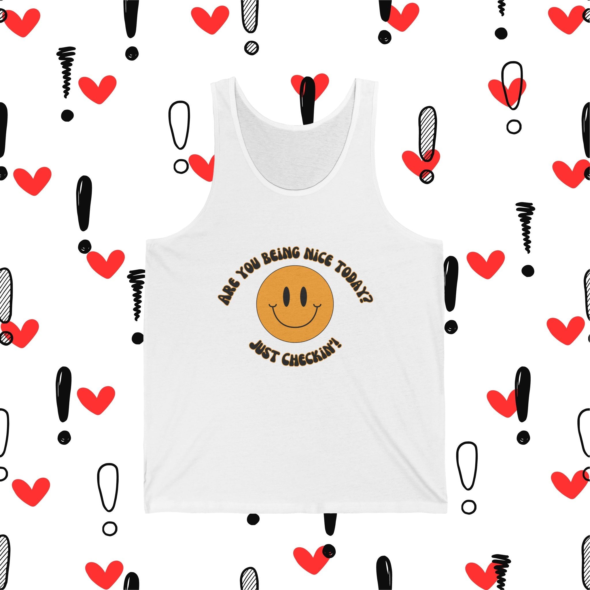 Are you being nice today? Real Fit Unisex Jersey Tank