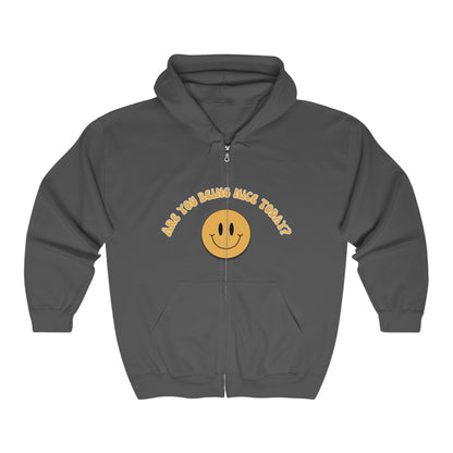 Are you being nice today? - Smiley Face - Unisex Heavy Blend™ Full Zip Hooded Sweatshirt