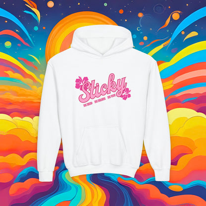 Youth Hoodie — "Sticky Hibiscus" Logo