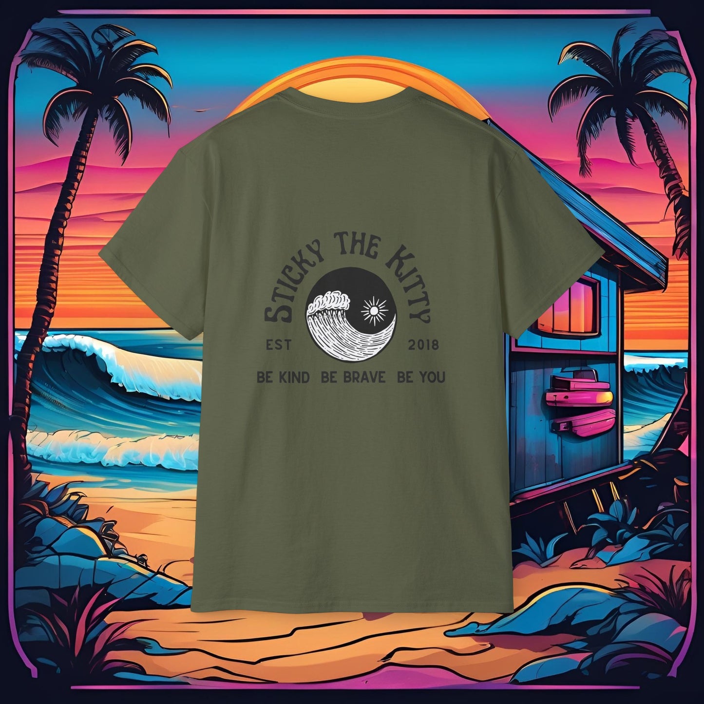 EST 2018 — Retro Surf Graphic Cotton Shirt