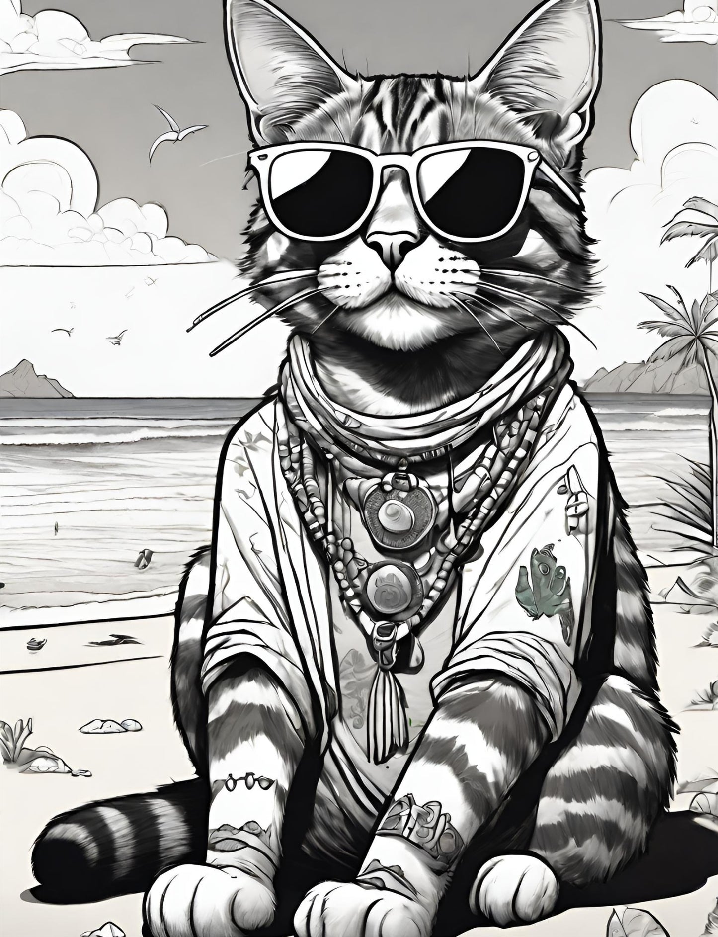 Sticky the Kitty - Beachcomber Sticky Coloring Book (It's really for you, parents!)